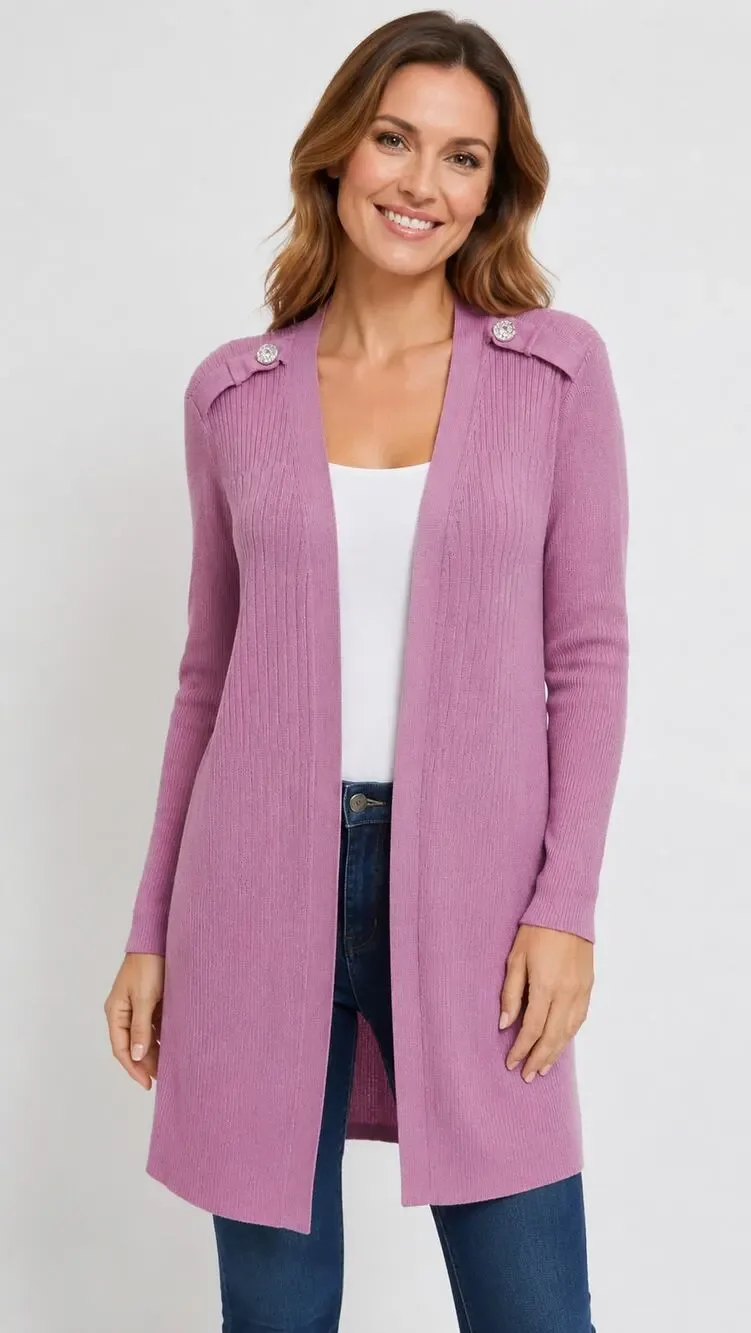 WHBM blush pink heavy knit open office teacher cardigan sz XL minimalist winter